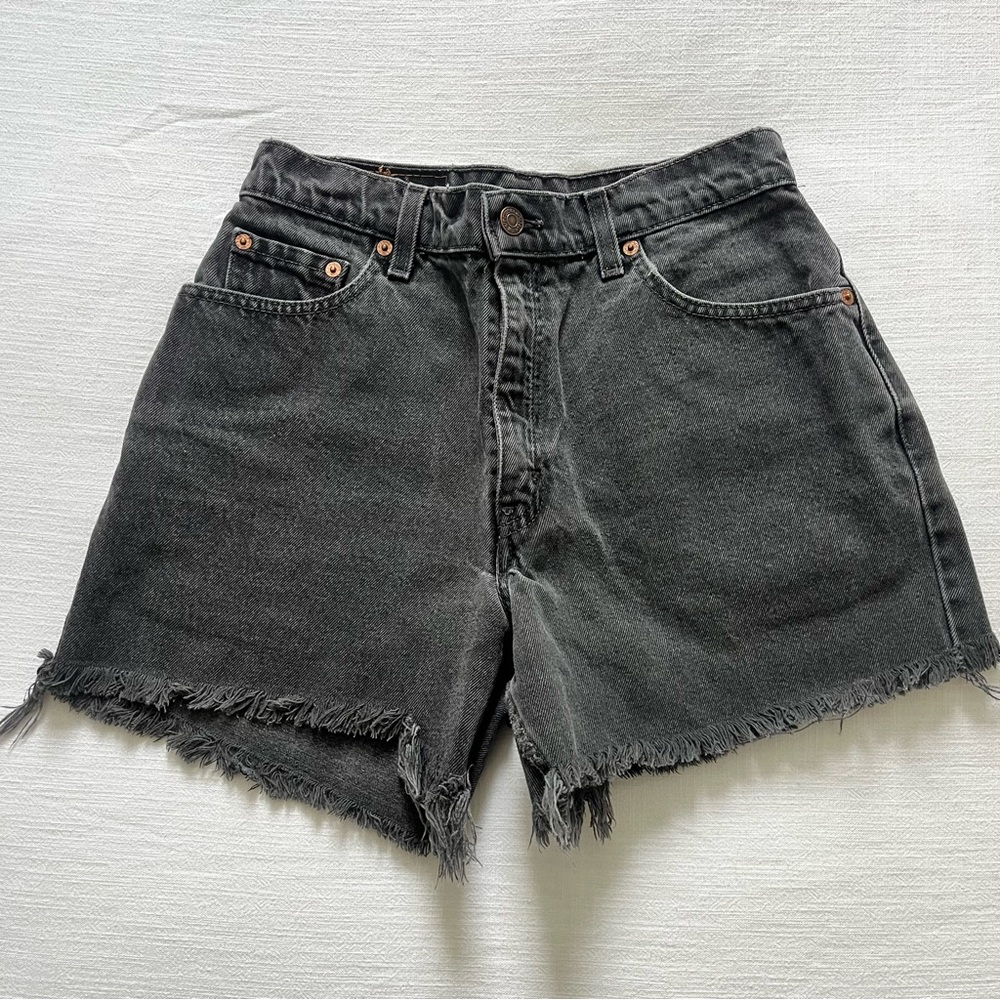 Black Denim Levi Shorts
